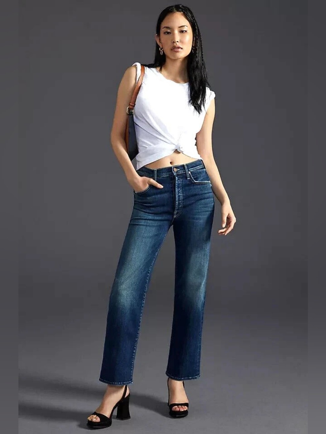 Mother The Rambler Ankle Jeans 29 Don't Mind Me Straight Button Fly
